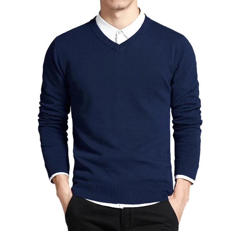 Claude | V-Neck Cotton Knit Sweater