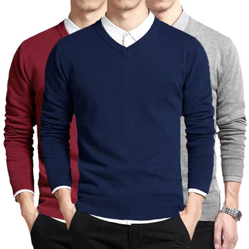 Claude | V-Neck Cotton Knit Sweater