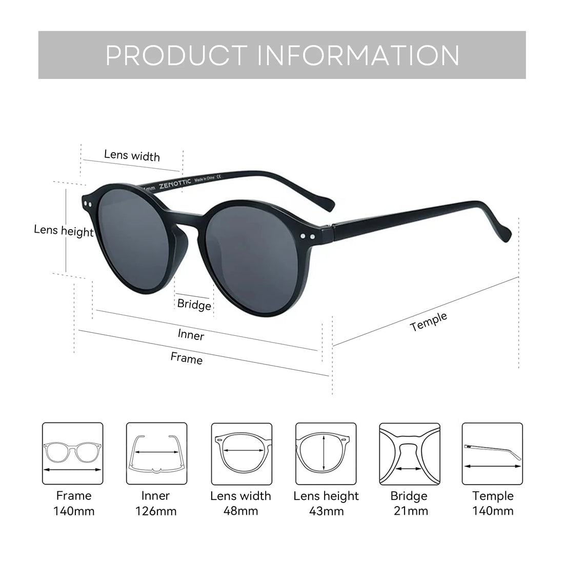 Lucien | Classic Round Polarized Sunglasses