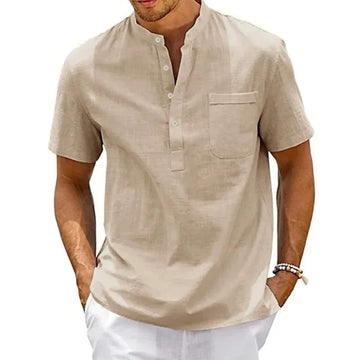 Linen Shirt | Henley Collar Summer Edition